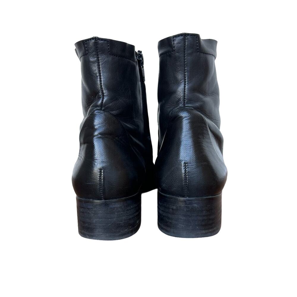 Paul Green Black Leather Ankle Boots - Women's Size 5.5 - Picture 4 of 9